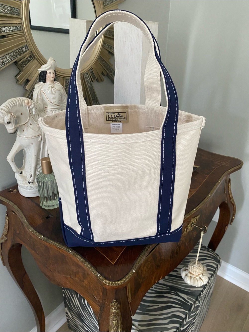 BRAND NEW L.L. Bean Boat And Tote Bag Womens Small Blue Beach Casual